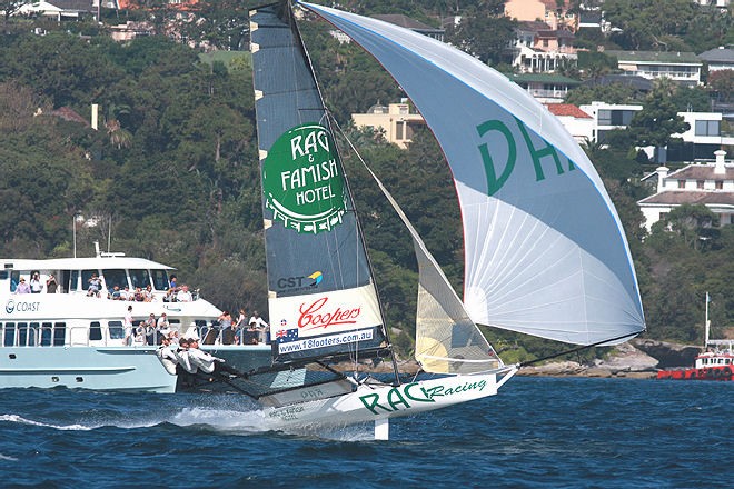 Rag & Famish led for most of race - Winning Appliances JJ Giltinan Championship - Race 7 © Frank Quealey /Australian 18 Footers League http://www.18footers.com.au